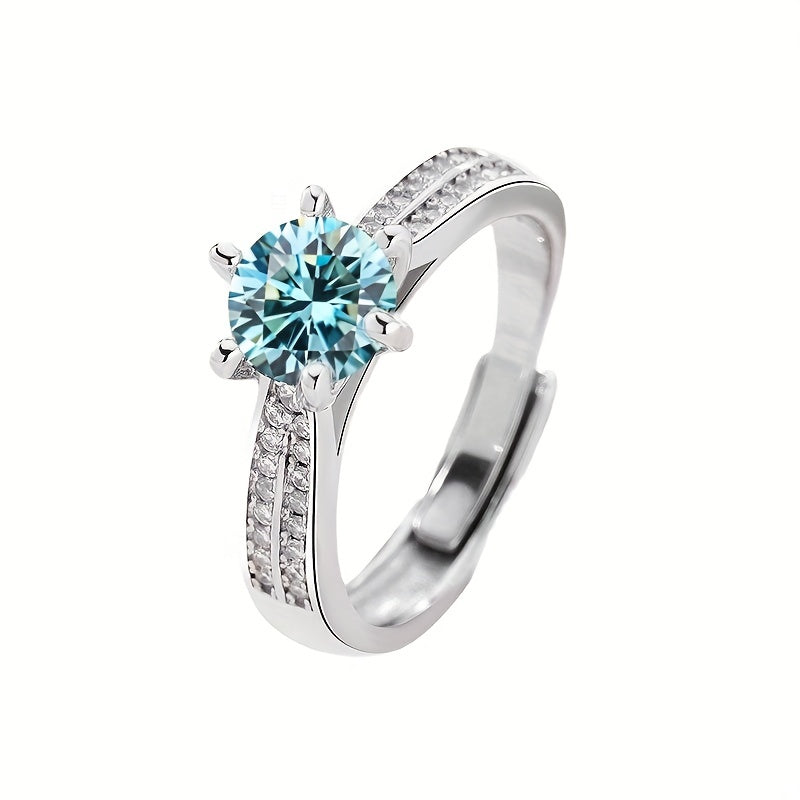 Original Tancise 925 Pure Silvery Ring with Moissanite Diamond and Certificate, Exquisite Jewelry for Women's Engagement Ring