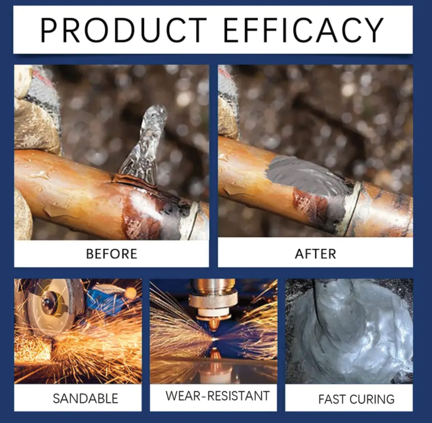 Magic Metal Welding Glue – Industrial Epoxy Resin Adhesive for Metal, Wood & More | Heat & Water Resistant Heavy-Duty Weld Repair Solution