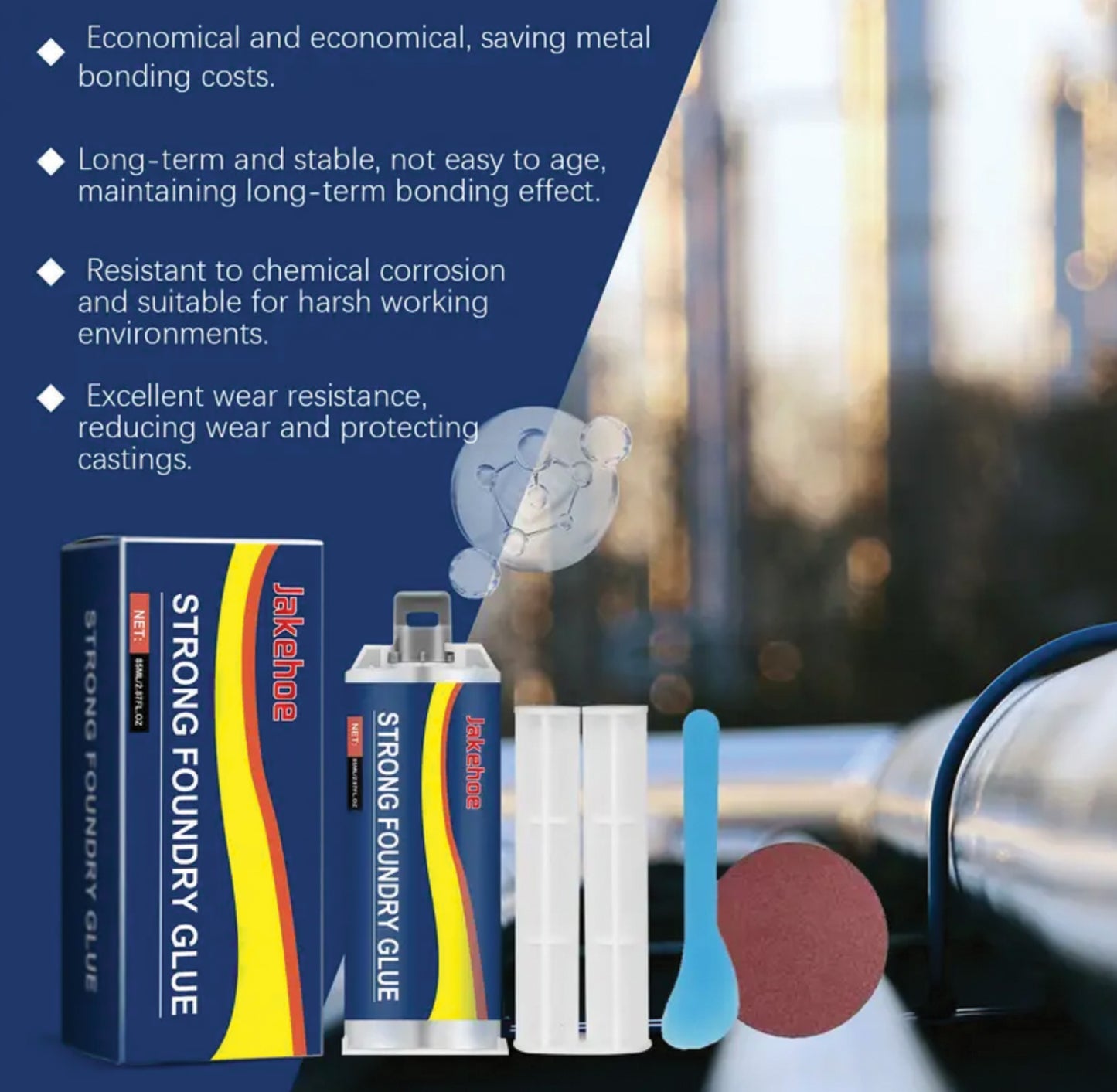 Magic Metal Welding Glue – Industrial Epoxy Resin Adhesive for Metal, Wood & More | Heat & Water Resistant Heavy-Duty Weld Repair Solution