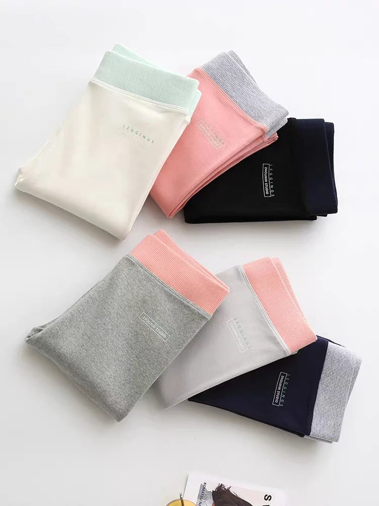 Spring and autumn new style multicolor high waist tight-fitting stretch leggings plus size casual cotton leggings