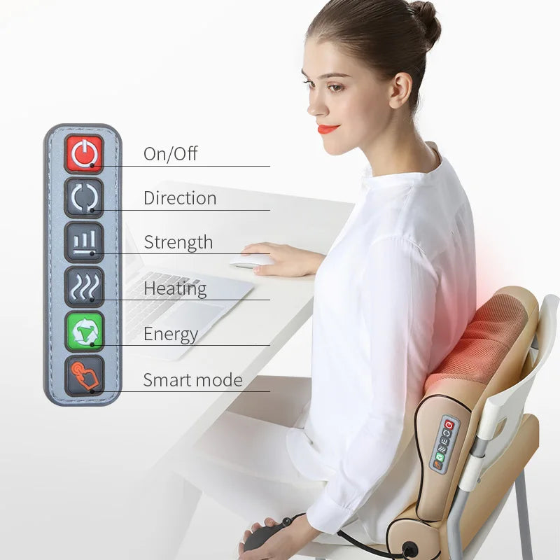 Jinkairui 2 in 1 Newest Upgrade Cervical Traction and Neck Massager Pillow Wormwood Relieve Pain Promote Sleep Solve Insomnia