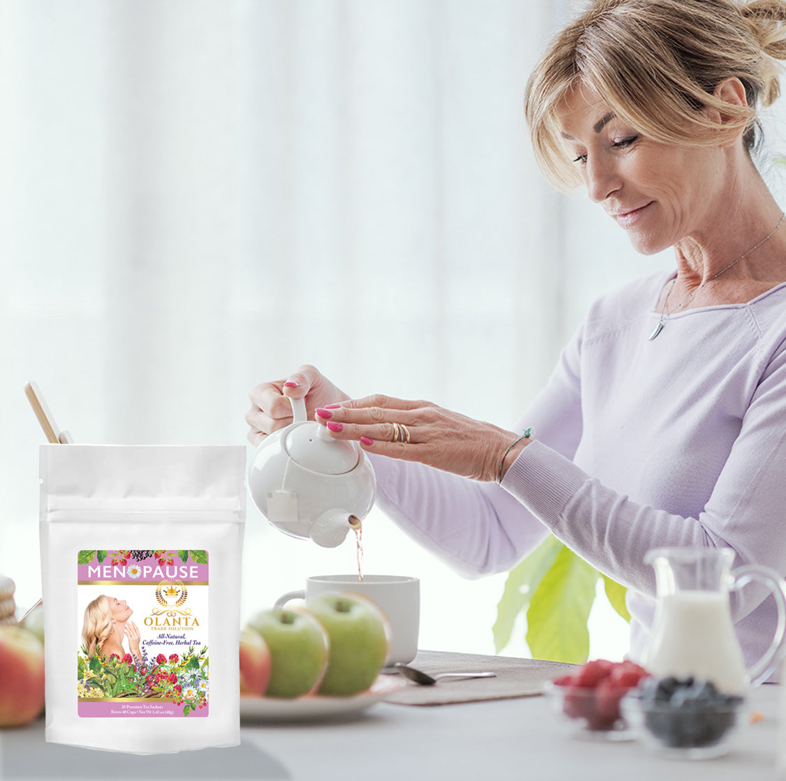 Premium Menopause Tea - Hormone Balance for Women, Menopause support, Hot flash relief, Menopause Tea for Cooling, relief menopause symptoms - 20 Premium Tea Sachets