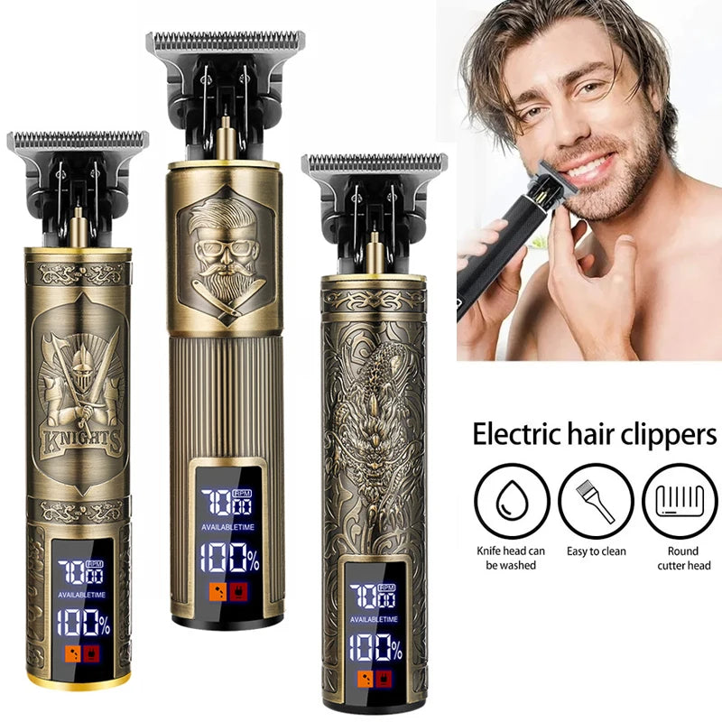 Electric Rechargeable Hair Shaver T9 Vintage Hair Cutting Machine Hair Trimmer Hair Clipper for Men Hair Clipper Beard Shave