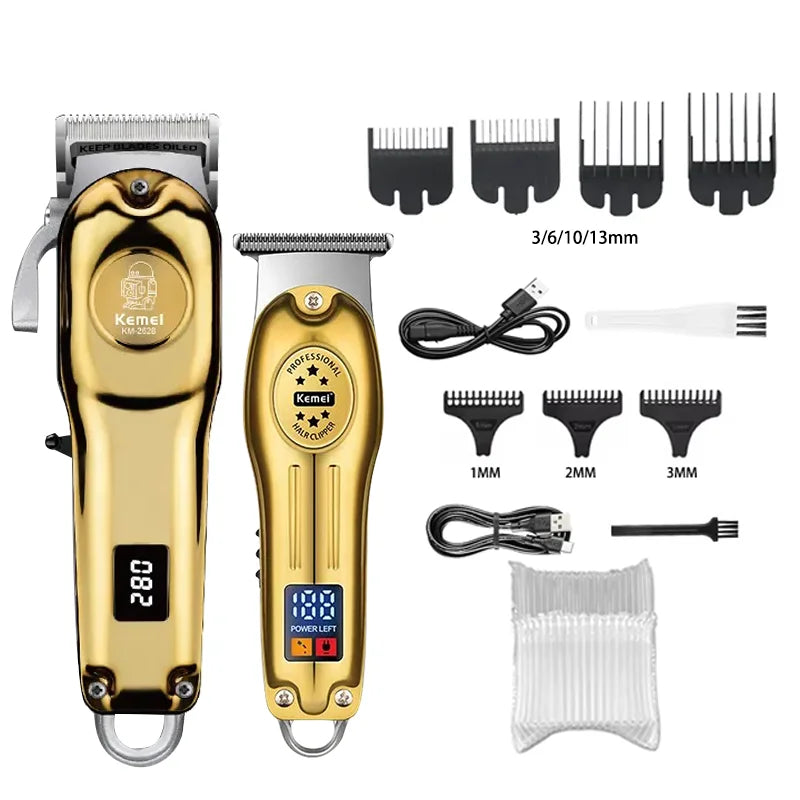Kemei KM-2628 KM-678 KM-2024 Professional Electric Hair Clippers Beard Clipper Rechargeable Men's Shaver Hair Trimmer Kit