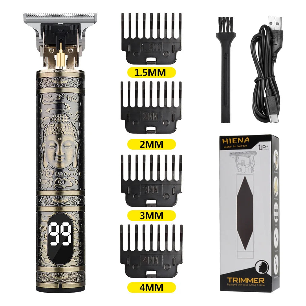 HIENA T9 hair clipper Professional barber Hair cutting Electric trimmer led display strong Power Dragon buddha hair Clippers