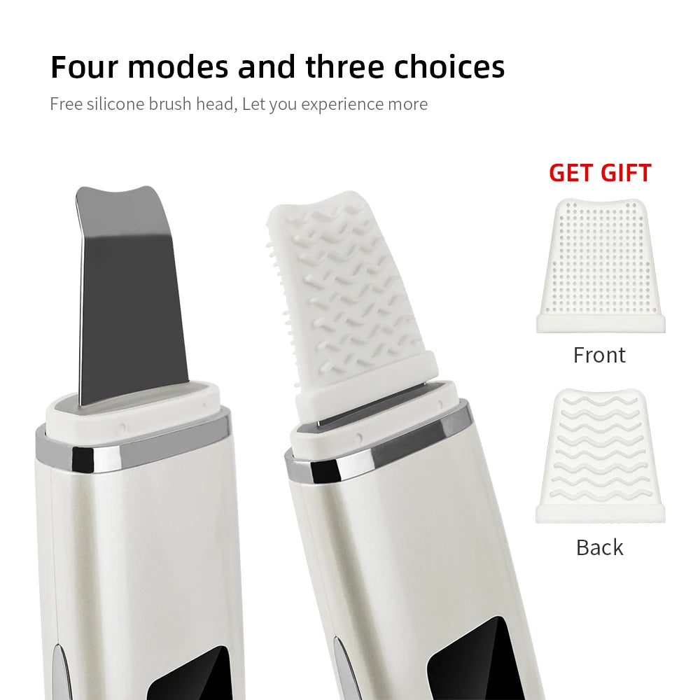 Ultrasonic Skin Scrubber Facial Spatula Blackhead Remover Deep Face Cleaning Lift Machine Peeling Shovel Pore Cleaner