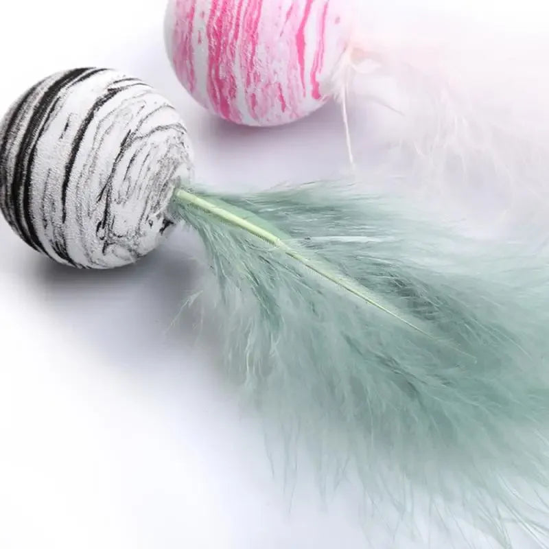 Cat Toy Star Ball Plus Feather Toy Material Light Foam Ball Throwing Toys For Cats , Pet Supplies , Pets Accessories ,