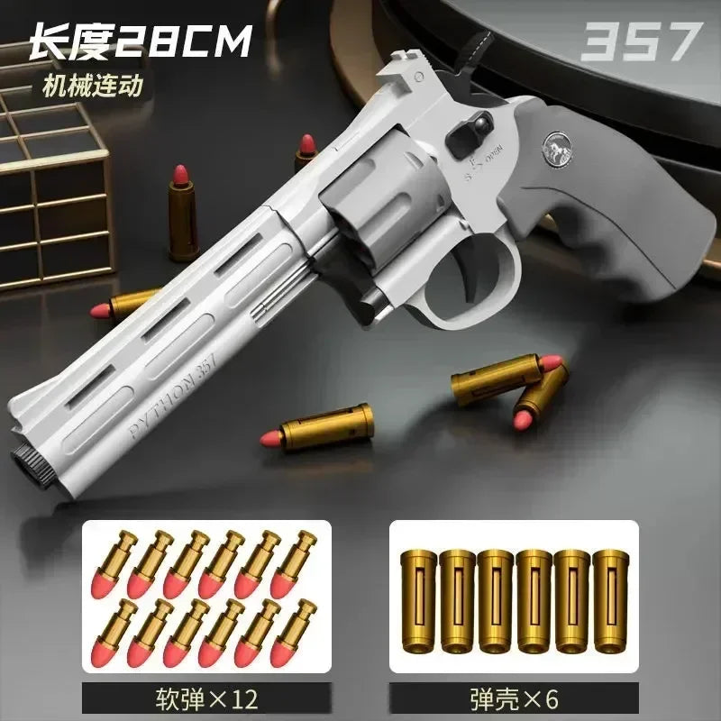 Magnum Zp-5 357 Long Alloy Revolver Soft Bullet Can Be Fired Pistol Boy Simulation Toy Pistol Children's gifts