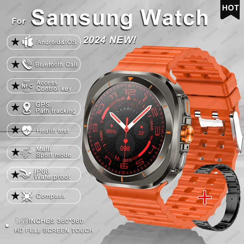 2025 New For Samsung Galaxy Watch 7 Ultra GPS NFC Smart Watch Men 1.43 " AMOLED Always Display IP68 BT Call Sports Smartwatches