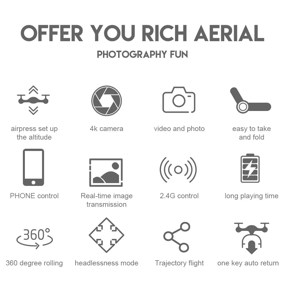 Foldable Aircraft Fessional Wide Angle RC HD Camera Helicopter Quadcopter Kid Gift Toys