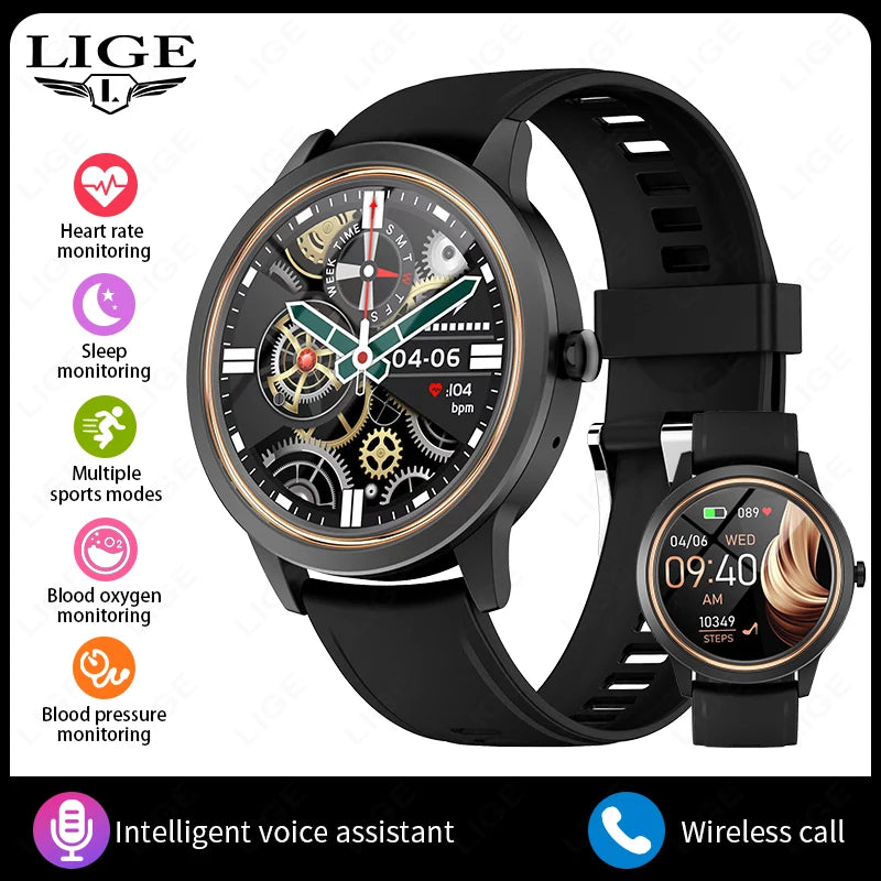 New Women Bluetooth Call Smart Watch Heart Rate Blood Pressure Monitoring Smartwatches Waterproof Men Smartwatch For Android IOS