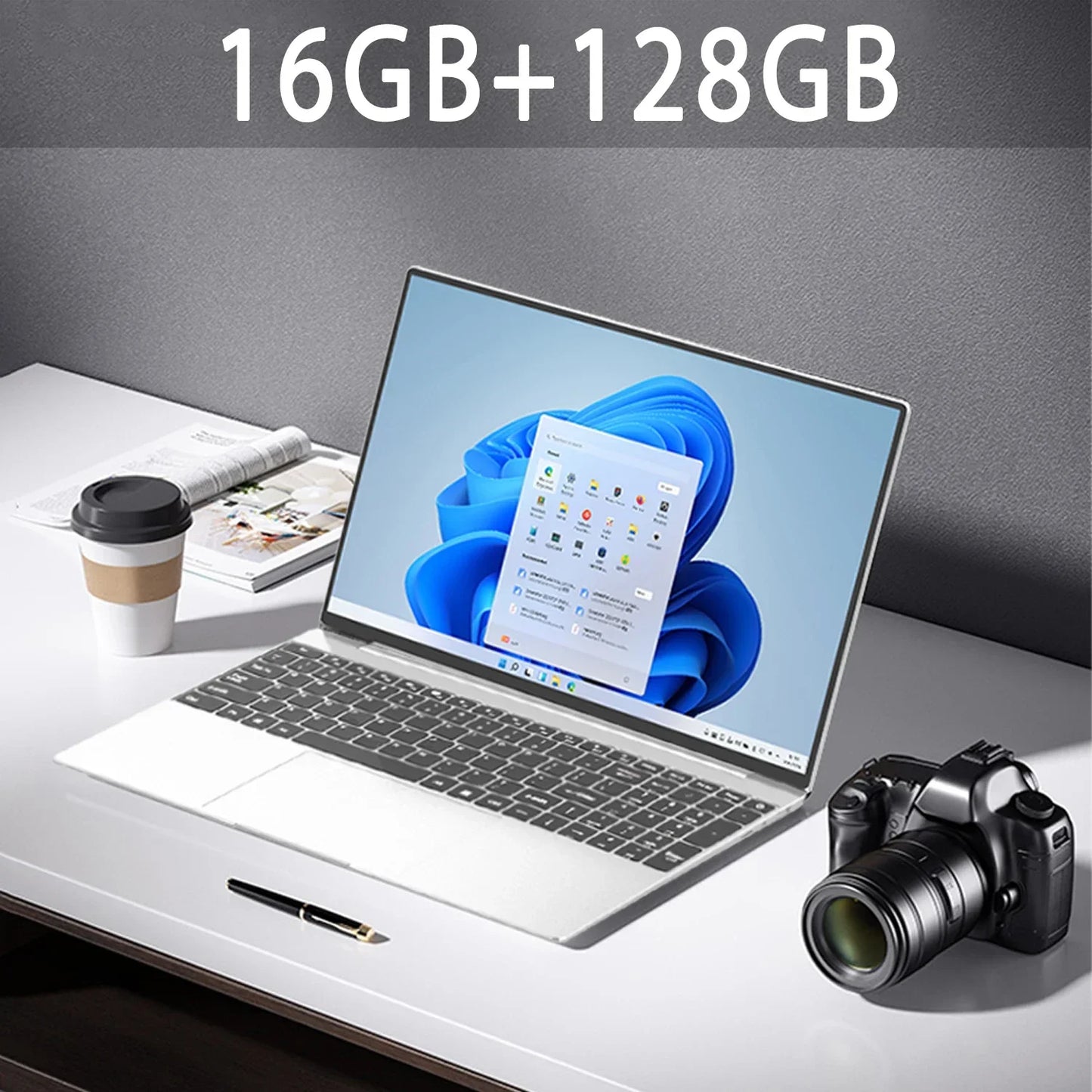 15.6" Ultra Slim Laptop 16GB RAM 2TB SSD Intel N3700 Notebook Gamer 1920*1080 Display Office Study Computer PC Windows 11 Pro