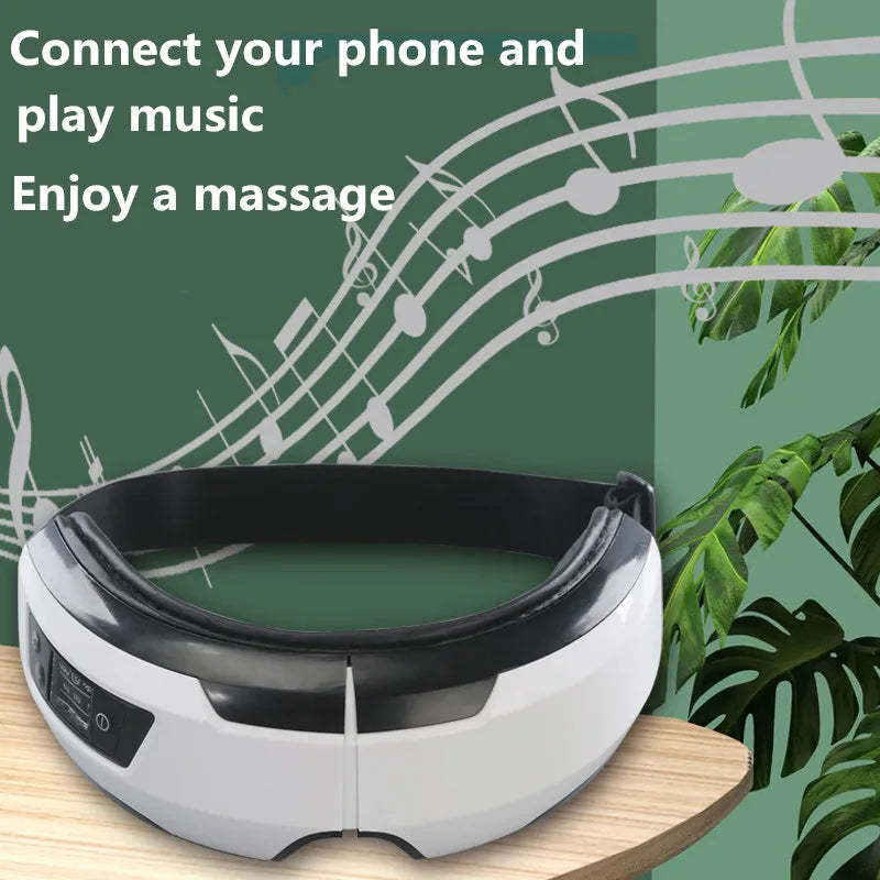 Rechargeable Eye Massager Vibration Air Pressure Heating Massage Relax Fatigue Stress Bluetoothglasses Eye Massage Machine Music