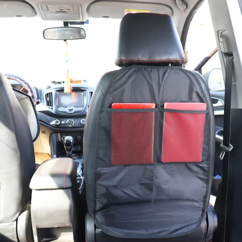 Car Seat Back Cover Protector Waterproof Anti Kicking Pad Organizer for Kids Pet Multifunctional Car Seat Storage Bag