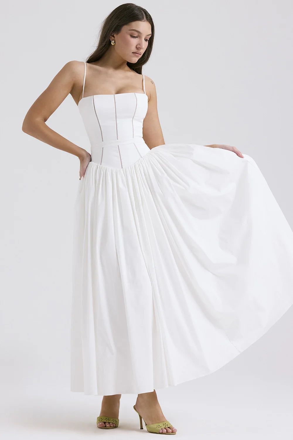 Spring Floral Print Chiffon Holiday Beach Dress Women Sexy V Neck Backless Sling Long Dress Summer Sleeveless Pleated Maxi Dress
