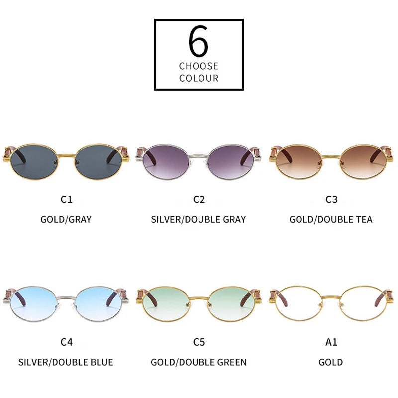 SO&EI Retro Oval Men Sunglasses Fashion Brand Designer Clear Gradient Lens Eyewear Women Luxury Sun Glasses Shades UV400
