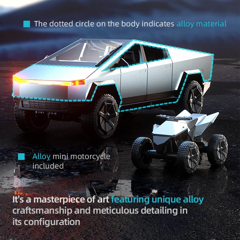 JJRC C8817 RC Car Alloy Cybertruck Car model Simulation Off-road Vehicle Camping Equipment Pickup Truck Kids Toys Boy Gifts