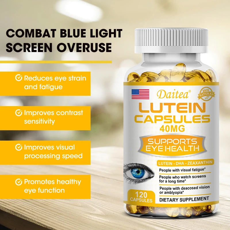 Lutein with Zeaxanthin Extract Helps Relieve Eye Strain and Maintain Healthy Vision Eye Support and Vision Vitamins Eye Health
