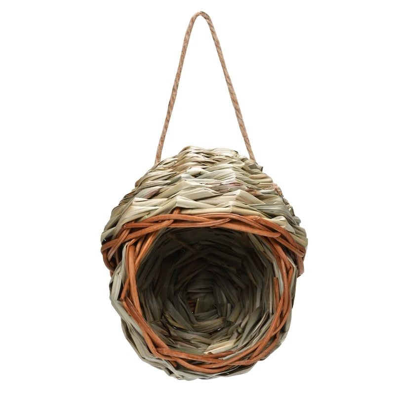 14Styles Birds Nest Bird Cage Natural Grass Egg Cage Bird House Outdoor Decorative Weaved Hanging Parrot Nest Houses Pet Bedroom