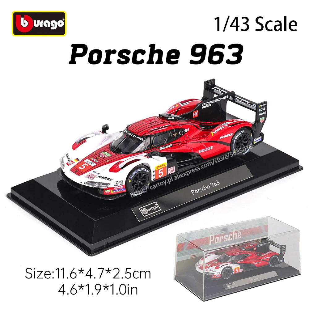 Bburago 1:43 Lamborghini SC63 Porsche 911 Audi S1 C8R Alfa Alloy Luxury Vehicle Diecast Pull Back Cars Model Toy Collection Gift