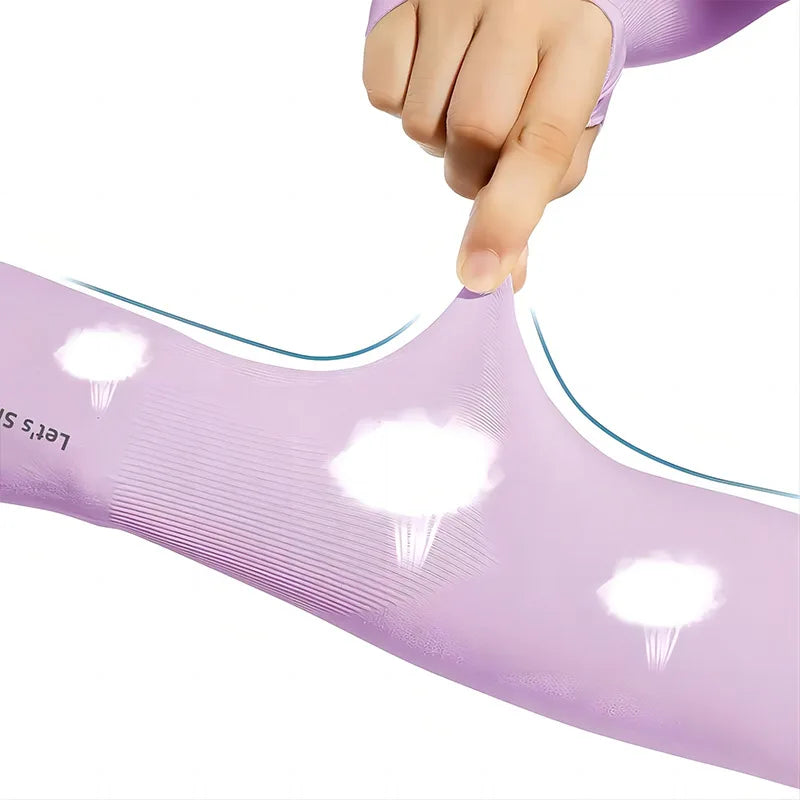 1 Pair Ice Silk Arm Covers Sun Protection Unisex Elbow Cover Outdoor Cycling Running Fishing Driving Cool Anti-UV Arm Sleeves