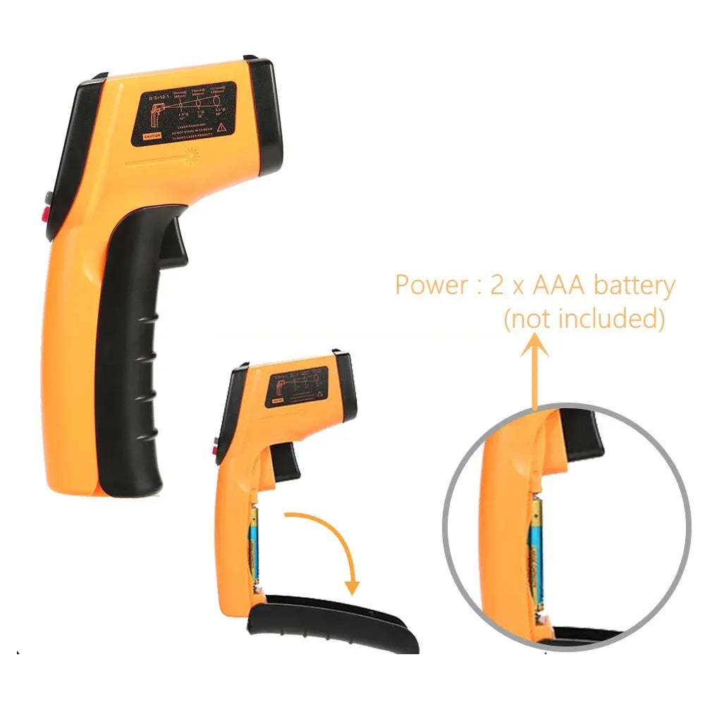 Infrared Thermometer, Portable Temperature Gun for Cooking, Pizza Oven, Grill & Engine - Laser Surface Temperature Reader