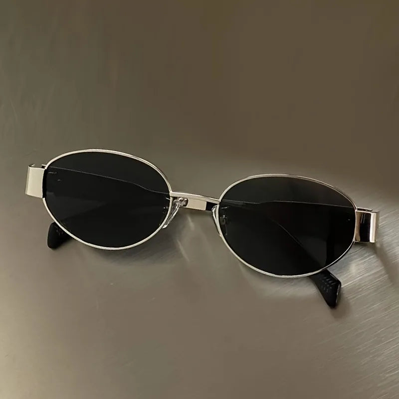 Retro Steampunk Sun Protection Sunglasses Vintage New Women's Metal Oval Sunglasses Ladies Classic UV400 Sunscreen Eyewear