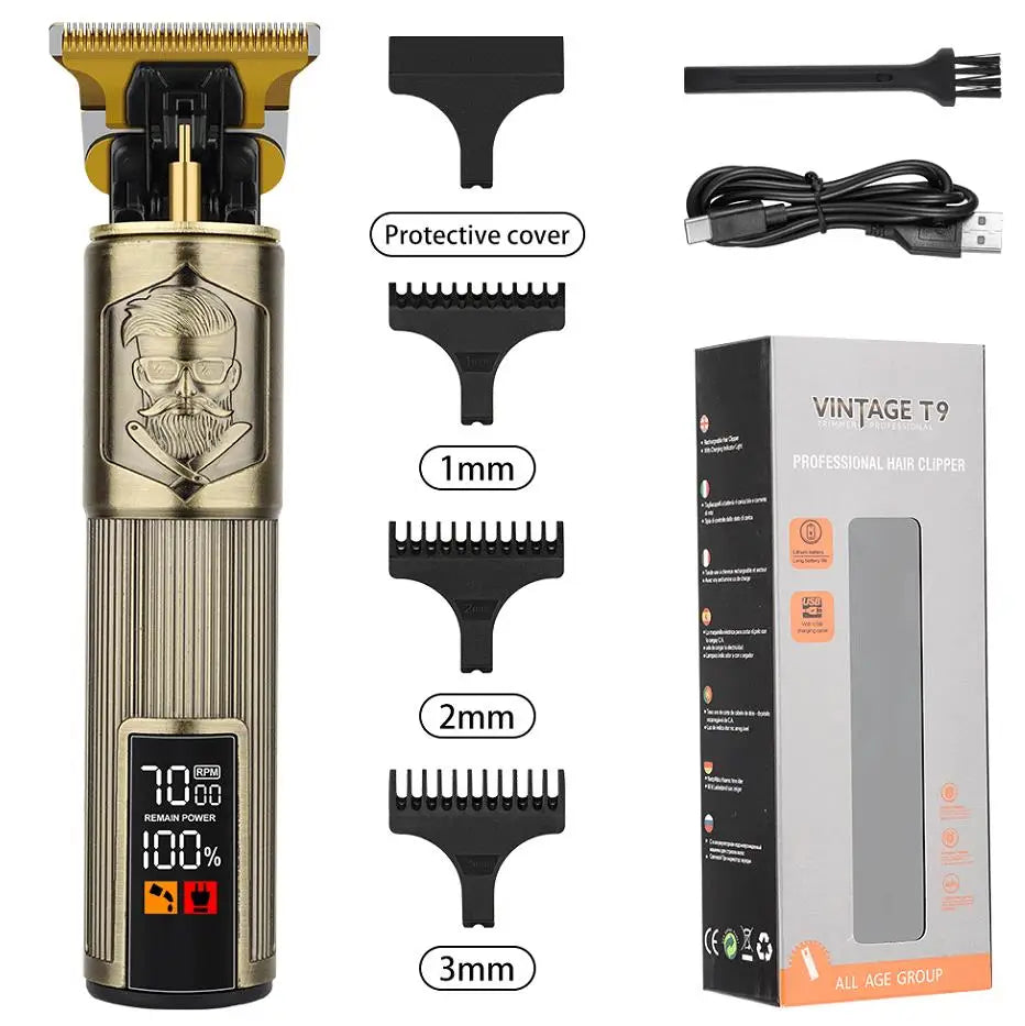 HIENA T9 hair clipper Professional barber Hair cutting Electric trimmer led display strong Power Dragon buddha hair Clippers