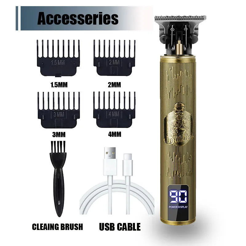 T9 Electric Hair Clipper for Men Professional Barber Shaver Beard Trimmer Body Hair Cutting Machine for Men Dragon Buddha Design