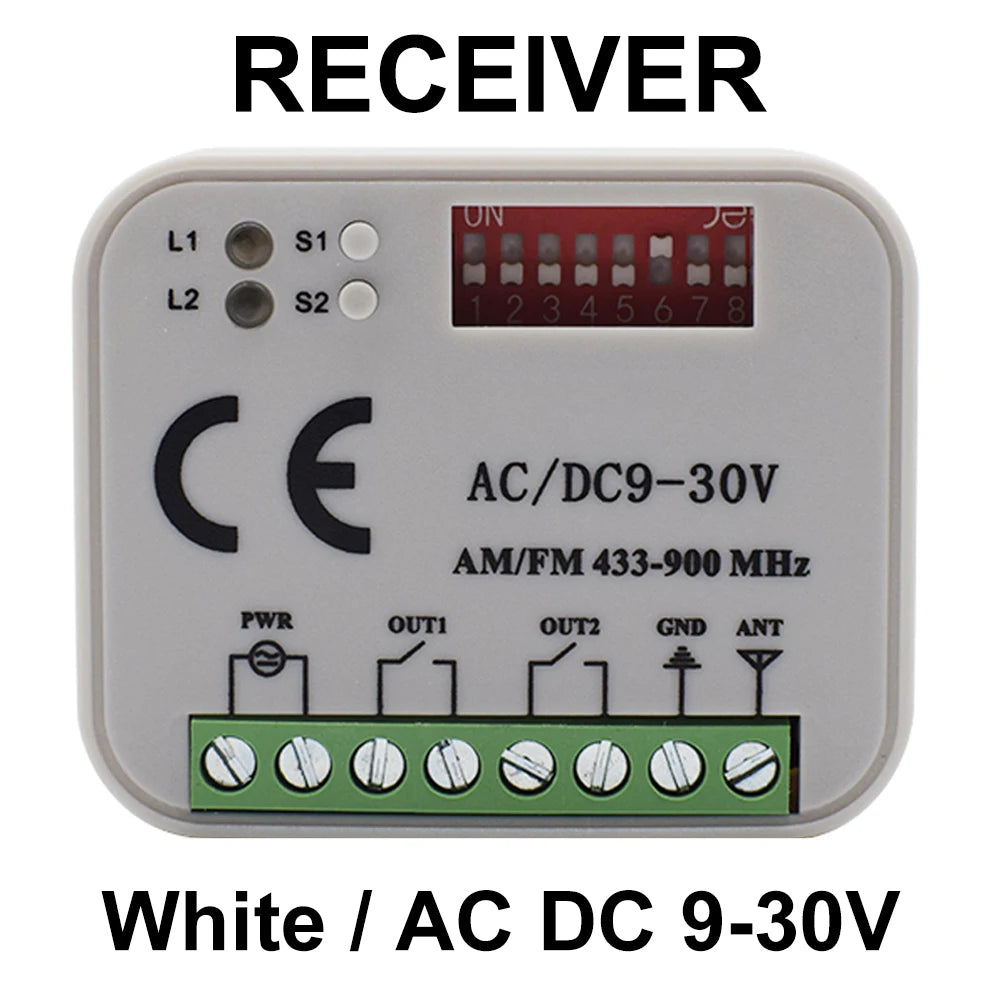 Rx Multi 433 a 900 Mhz RF Door Receiver Gate Garage Module 12V 24V 110V 220V 230V Controller for Fixed Rolling Code 433.92mhz