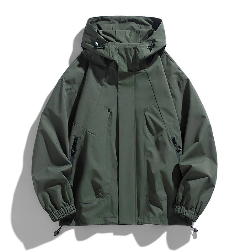 Men Jacket Hooded Windbreaker Trench Coats Oversize 6XL 7XL 8XL Plus Size Waterproof Black Bomber Camping Loose Thin Softshell