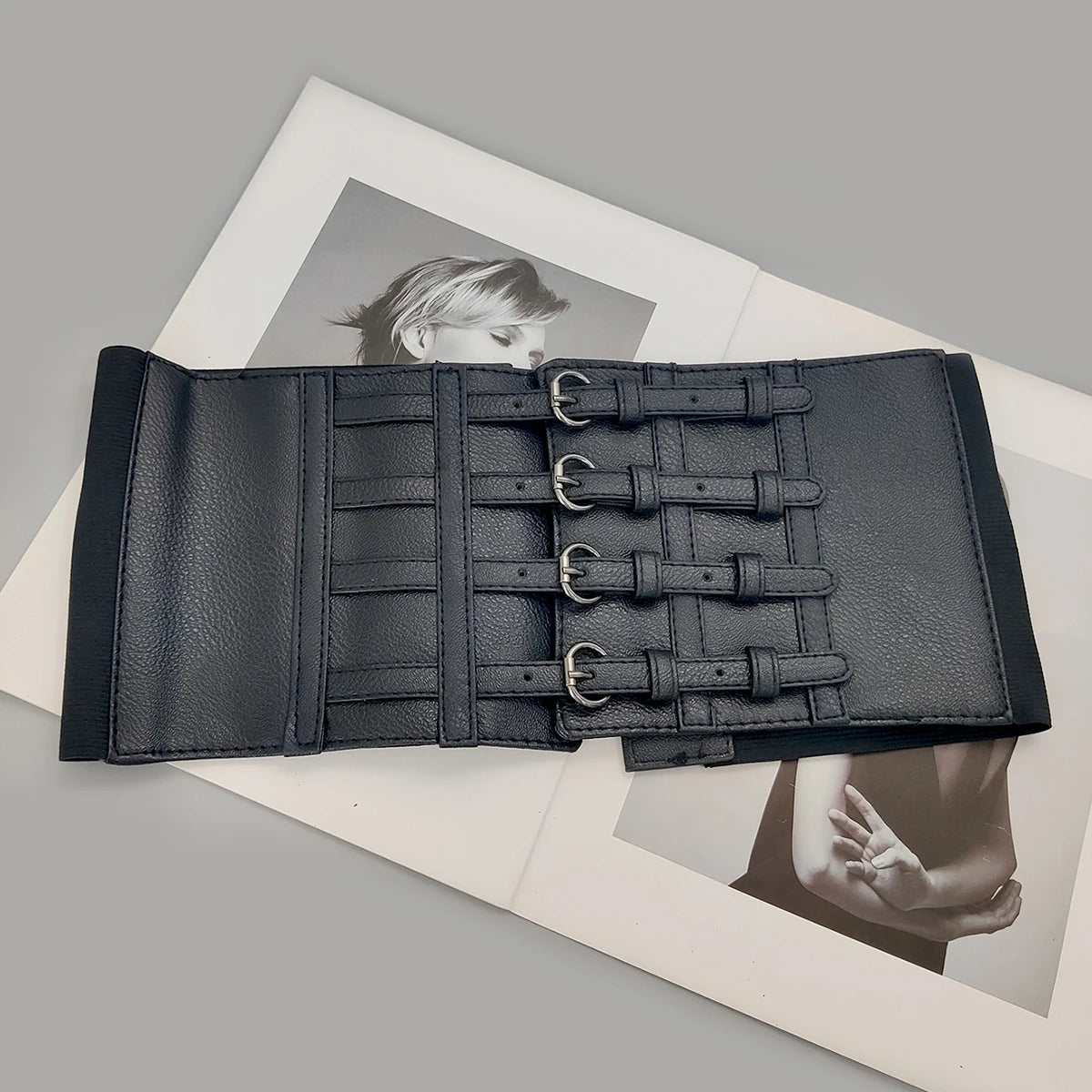 Plus Size Black Leather Wide Y2K Elastic Corset Belt Female Stretch Cummerbunds Designer Belts For Women High Quality Waistband