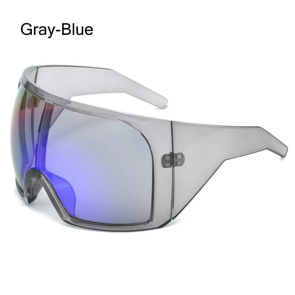 Oversized Punk One-piece Sunglasses Goggle New Women Men Luxury Sun Glasses Female Surround Shades 2000'S Eyewear