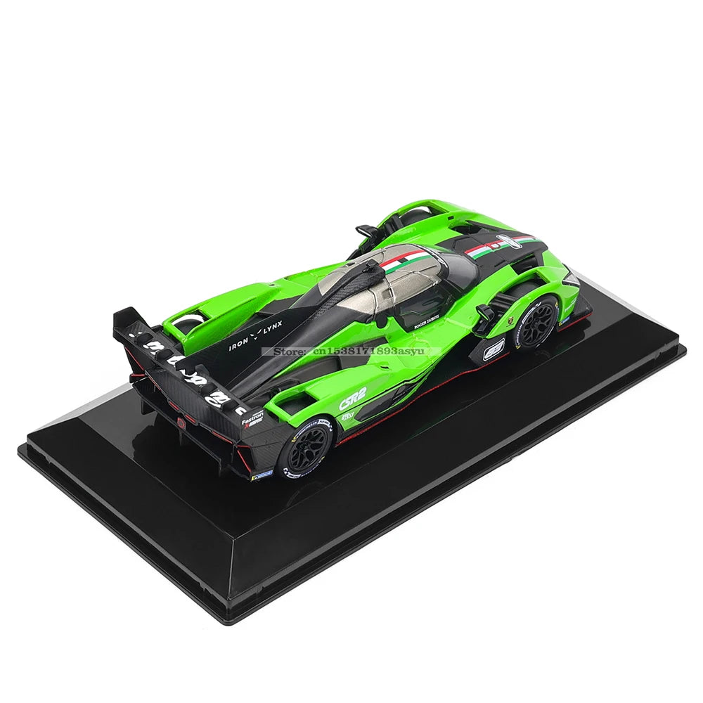 Bburago 1:43 Lamborghini SC63 Porsche 911 Audi S1 C8R Alfa Alloy Luxury Vehicle Diecast Pull Back Cars Model Toy Collection Gift