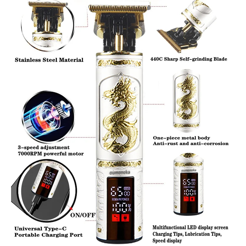Hair Clipper Mower Professional Barber Trimmer for Men Shaving Electric Shaver Hair Cutter Beard Clipper T9 Cutting Machine