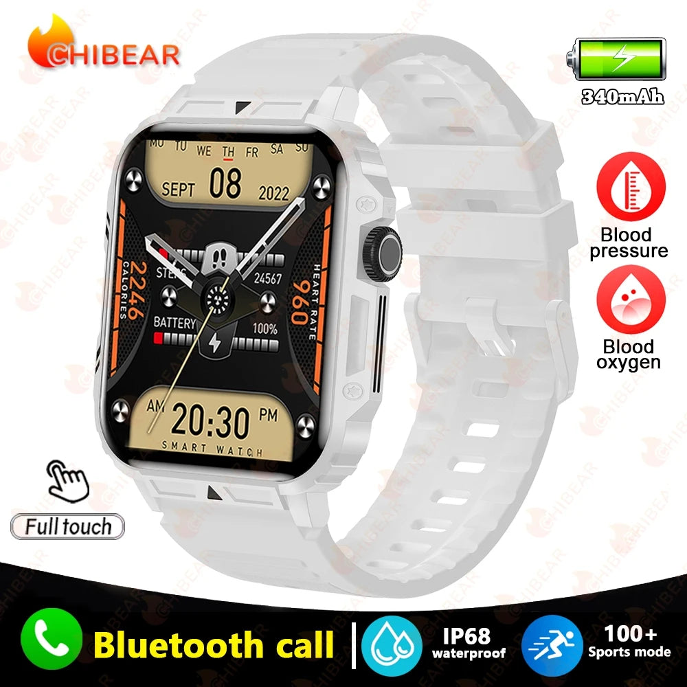 Military Outdoor GPS Sports Smart Watch Men 1.95 inch Heart Rate Blood Oxygen Bluetooth Call SmartWatches Men's For Android IOS