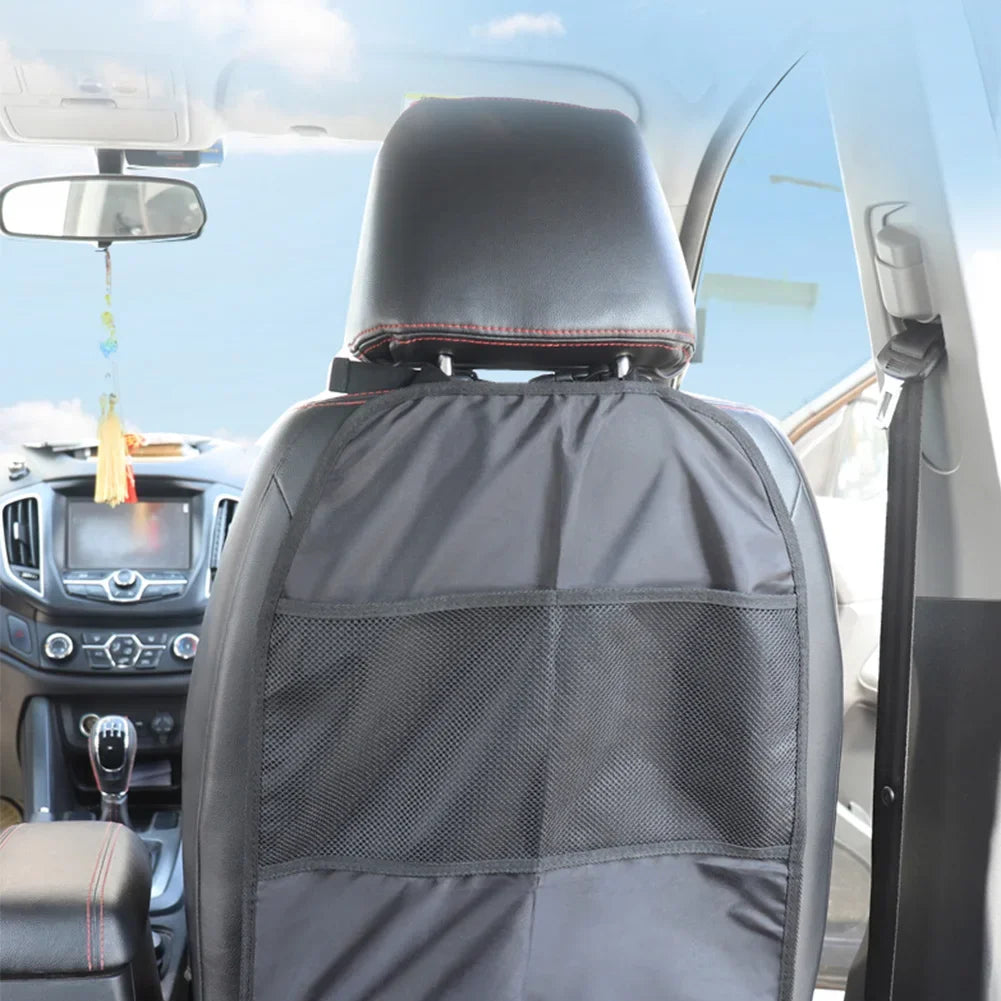 Car Seat Back Cover Protector Waterproof Anti Kicking Pad Organizer for Kids Pet Multifunctional Car Seat Storage Bag