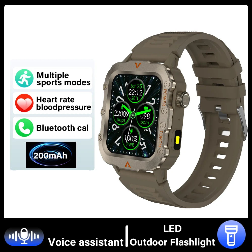 Outdoor Smartwatches For Huawei Xiaomi Connect Phone Men Flashlight Weather Distance Message Sport Tracker Bluetooth Smart Watch