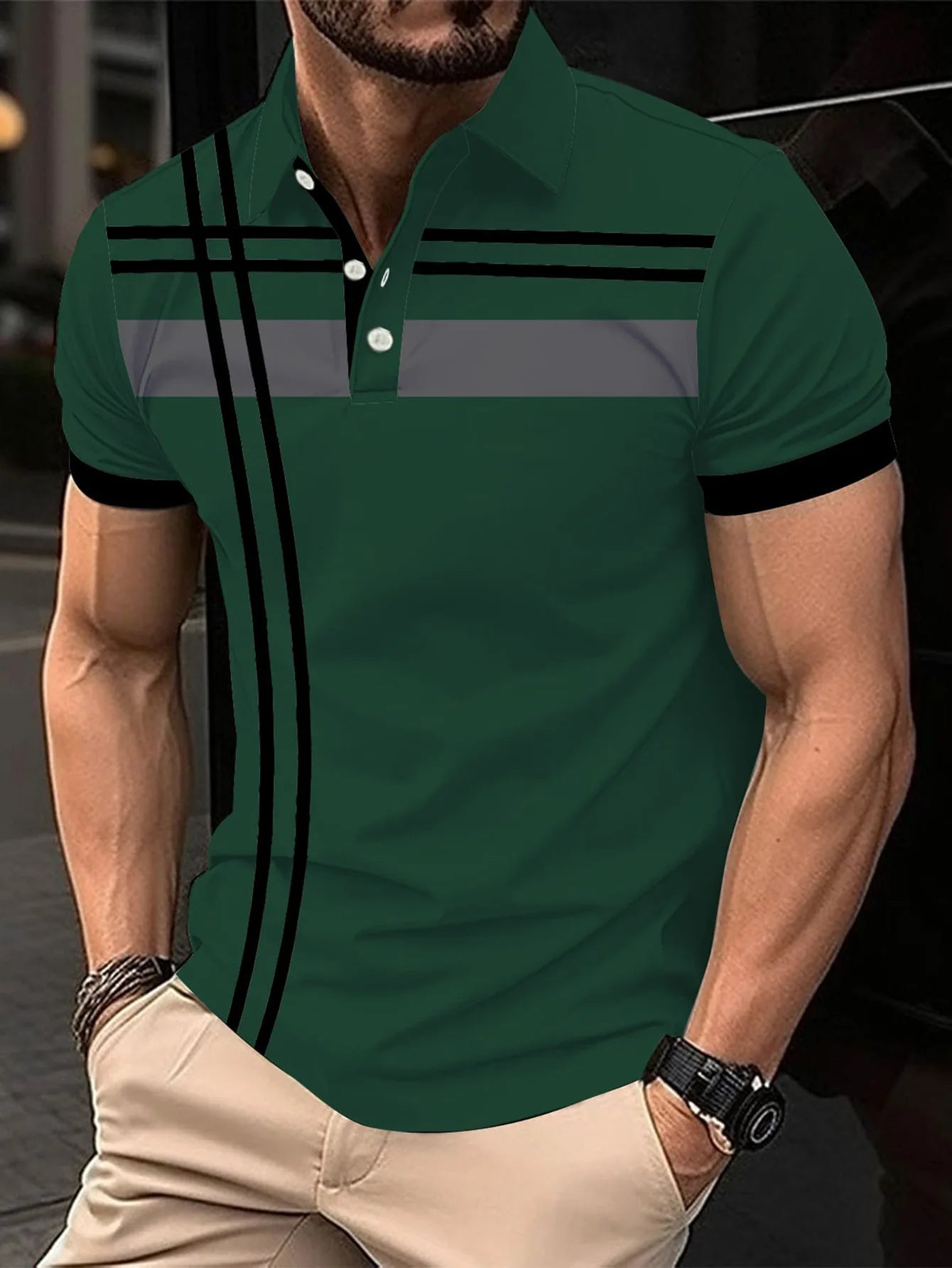 6XL Plus Size Striped Fashion Men's Polos T-Shirts Summer Short Sleeve 3D Printing Street Simple Male POLO T Shirt Casual Tops