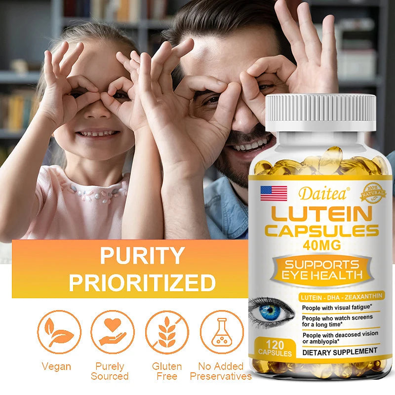 Lutein with Zeaxanthin Extract Helps Relieve Eye Strain and Maintain Healthy Vision Eye Support and Vision Vitamins Eye Health