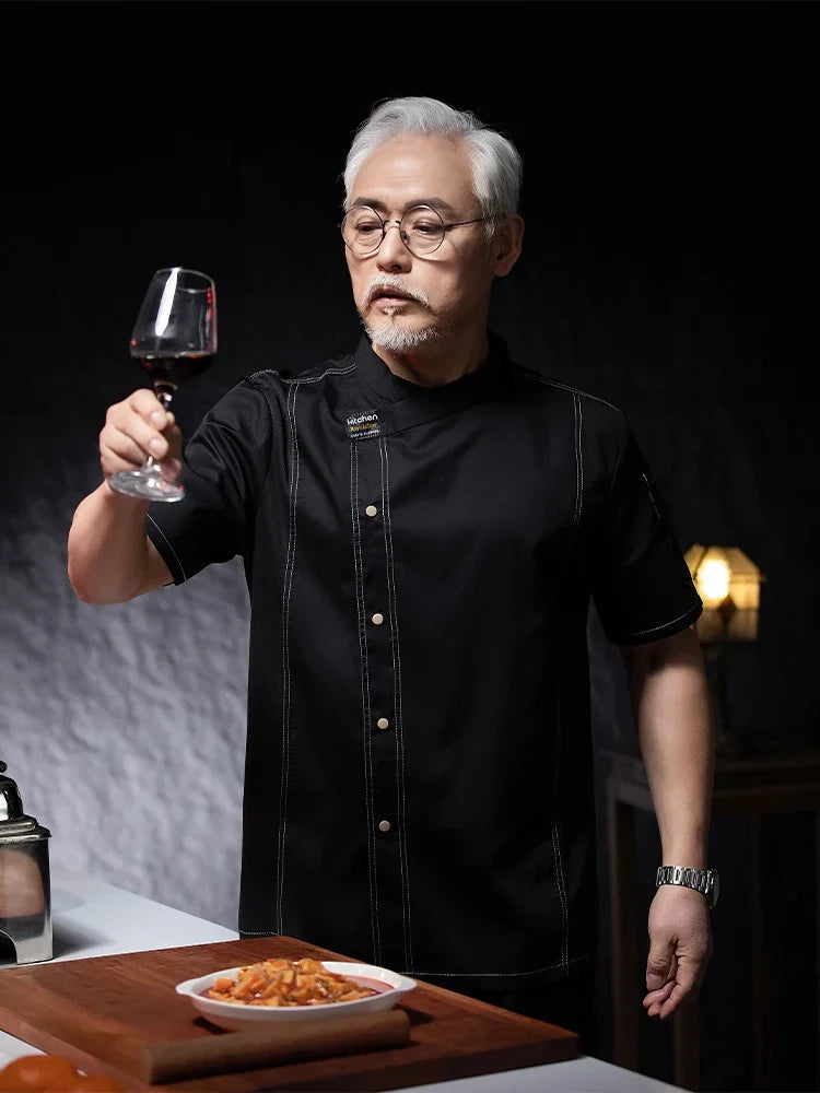 Men Head Chef Food service Kitchen Cooking Costume Pizzaiolo Cook Uniform Restaurant Chef's Jackets Bakery Cafe Working Clothes