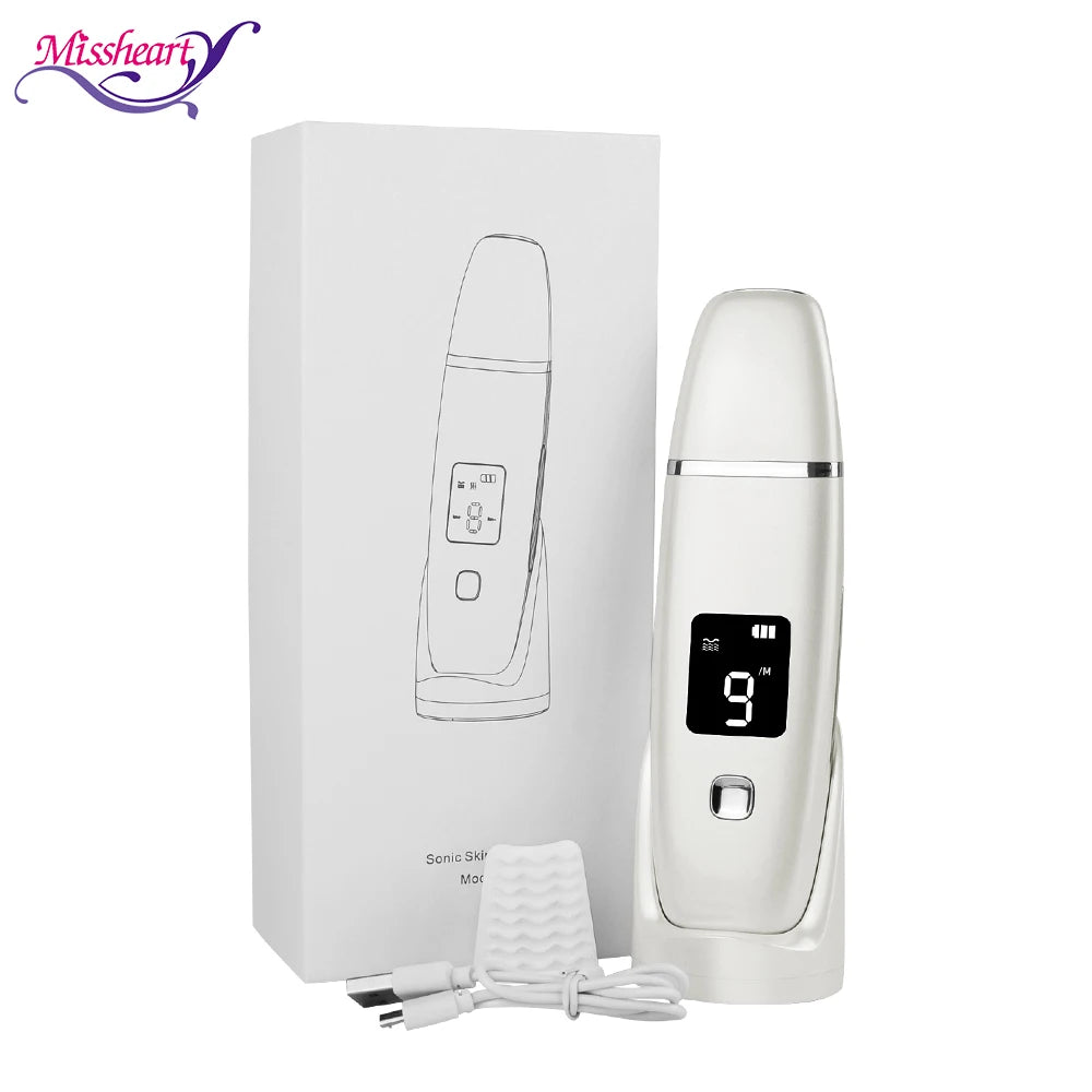 Ultrasonic Skin Scrubber Facial Spatula Blackhead Remover Deep Face Cleaning Lift Machine Peeling Shovel Pore Cleaner