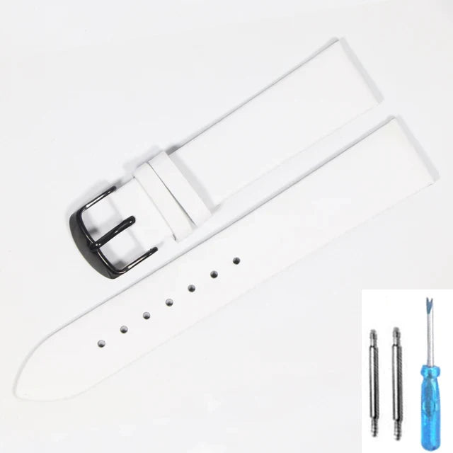 Cowhide watch band genuine leather 18mm 20mm 22mm thin smooth watch strap belt Suitable Suitable for smartwatches