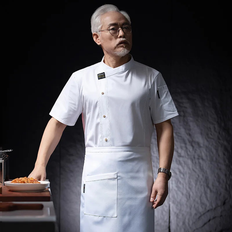Men Head Chef Food service Kitchen Cooking Costume Pizzaiolo Cook Uniform Restaurant Chef's Jackets Bakery Cafe Working Clothes