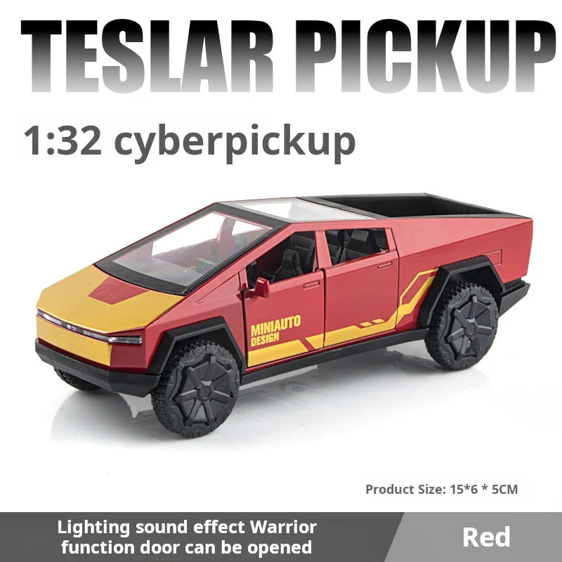 1:32 Cybertruck Pickup Alloy Car Model Diecasts Metal Toy Off-road Vehicles Car Model Simulation Collection Kids Gifts