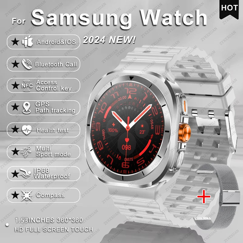 2025 New For Samsung Galaxy Watch 7 Ultra GPS NFC Smart Watch Men 1.43 " AMOLED Always Display IP68 BT Call Sports Smartwatches