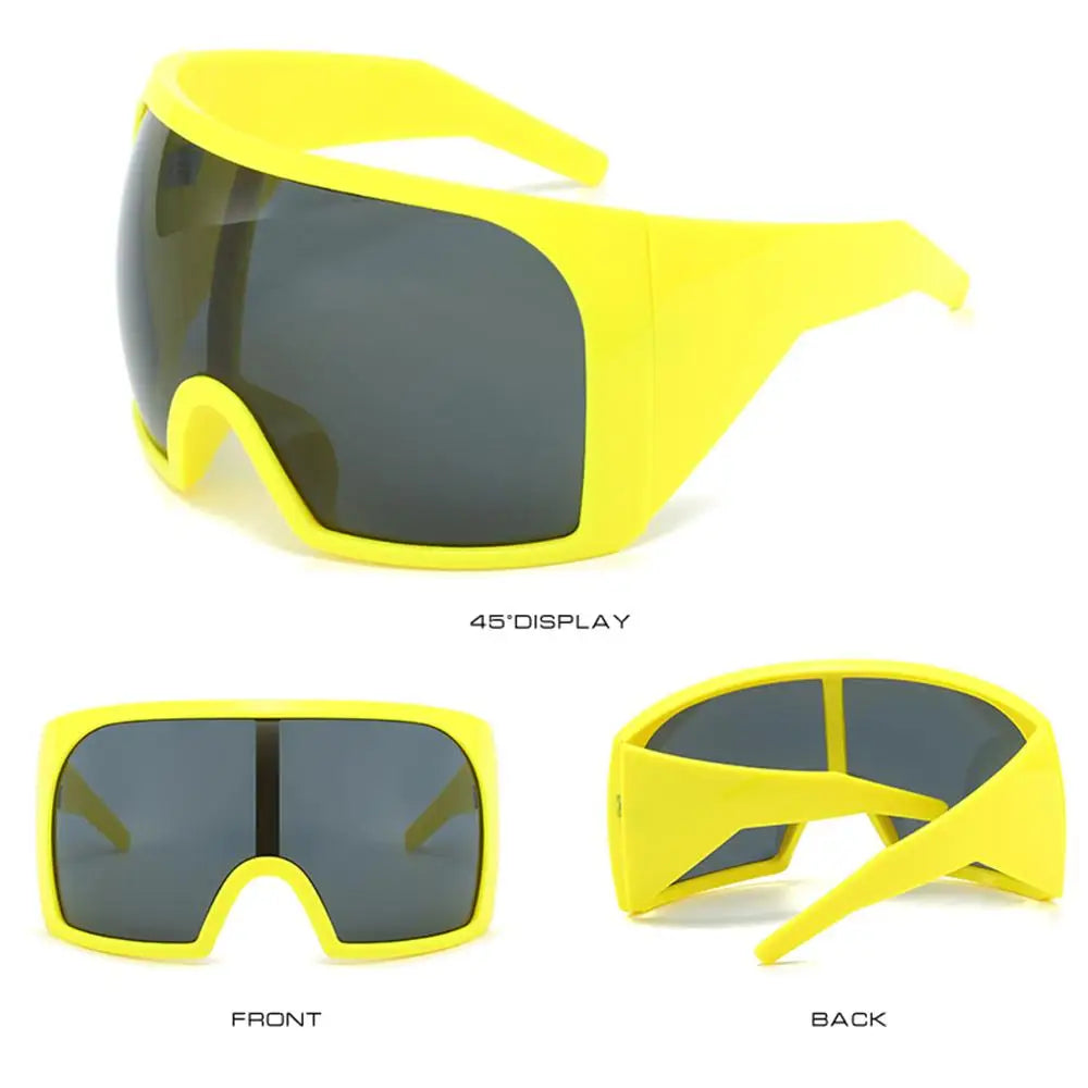 Oversized Punk One-piece Sunglasses Goggle New Women Men Luxury Sun Glasses Female Surround Shades 2000'S Eyewear