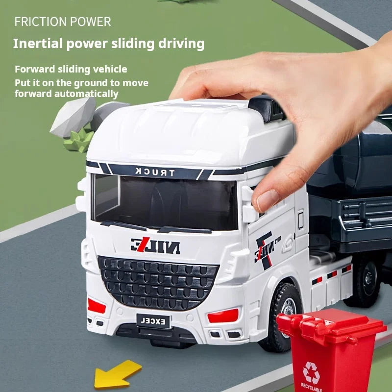 Garbage Car Toy Funny Inertia Water Tanker Toy Truck Garbage Truck Game For Boys Girls Kids Child Toddler For Home School
