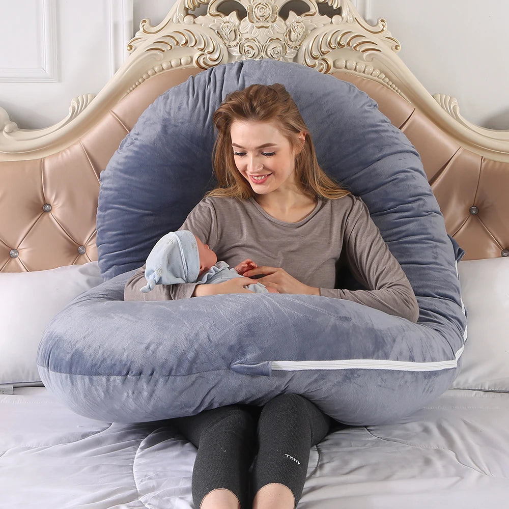 3kg 6.6lb U Pregnancy Pillow for Pregnant Women Sleep Nursing Maternity Full Body Support for Back Belly Hip Leg Removable Cover