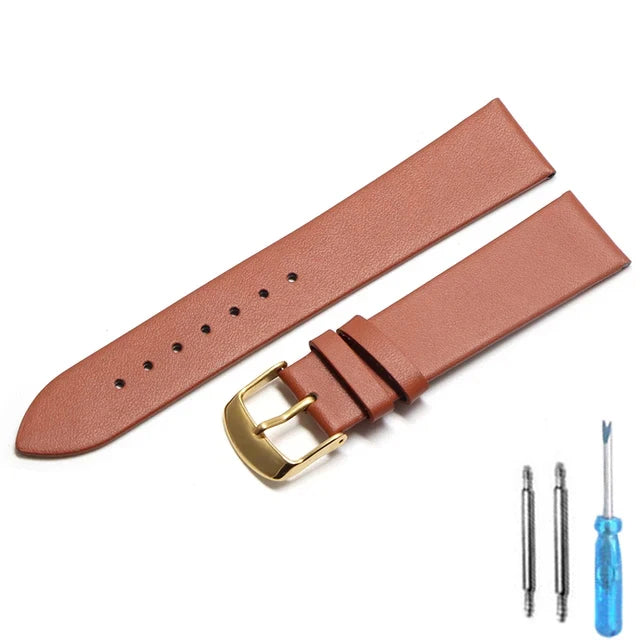 Cowhide watch band genuine leather 18mm 20mm 22mm thin smooth watch strap belt Suitable Suitable for smartwatches